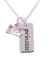 catchy small silver pedant bar birthstone necklace